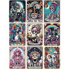 Skull Diamond Art Kits for Adults - 9pcs, Tarot Card Diamond Painting for Beginn