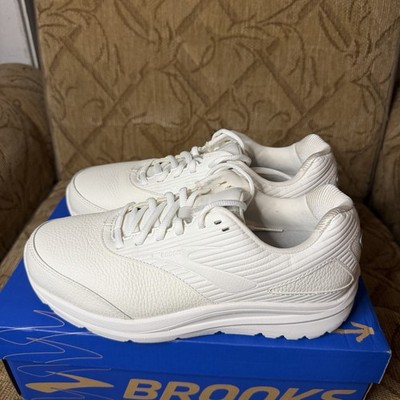 Brooks Addiction Walker 2 Womens Size 9.5D White Athletic Leather Shoes Sneakers