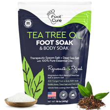 Tea Tree Oil Foot Soak with Epsom Salt - for Toenail Repair, Athletes Foot 16 oz