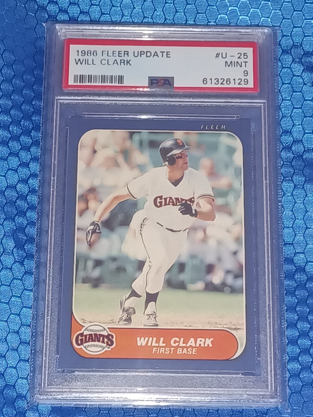 1986 Fleer Update WILL CLARK #U-25 ROOKIE RC Giants PSA 9 MINT The Thrill