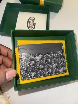Goyard Paris Saint Sulpice Gray Grey Card Holder Wallet Authentic France