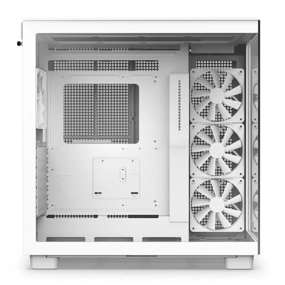NZXT H9 Flow White Midi Tower ATX Gaming Gehäuse weiß mit Glasfenster - Bild 3 von 4