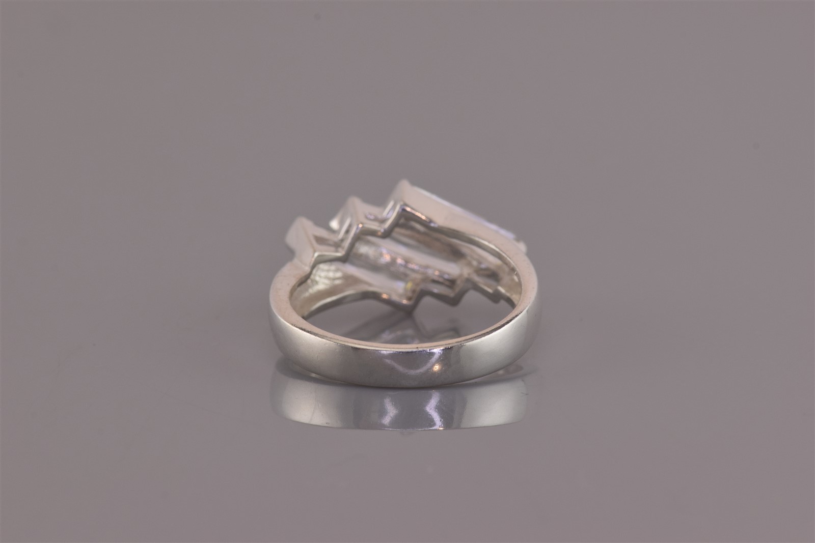 Sterling Silver Slanted Stacked Rectangular Cubic… - image 4