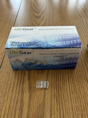 100 Pcs LOT UbiGear Rj45 8p8c Network Shielded Modular Cat6 Connector Plug End