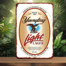 Oldest Brewery Yuengling Light Lager Tin Metal Signs Home Décor 8x12 