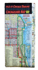 1968-69 Chicago Tribune CHICAGOLAND MAP with Street Guide Vintage - very large