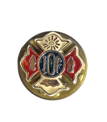 Vintage IOF Independent Order Foresters Gold Tone Enamel Lapel Pin Tack 1/2'' GUC