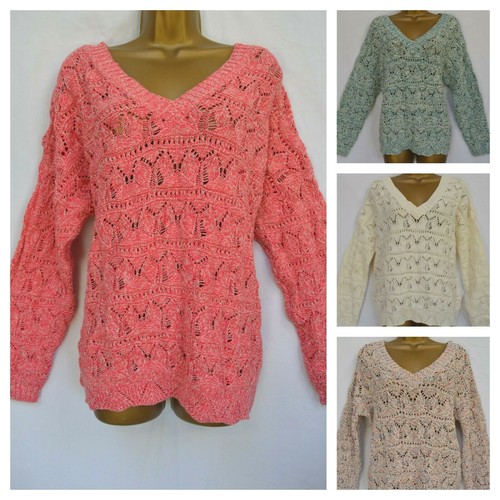 26 NEXT WOMENS V NECK CROCHET JUMPER 
