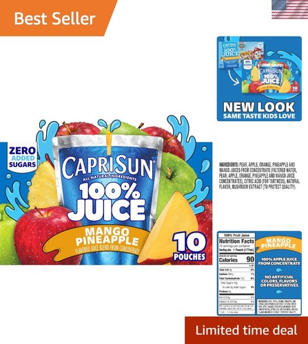 Refreshing Mango Pineapple Juice Blend - 10 Individually Packaged Pouches