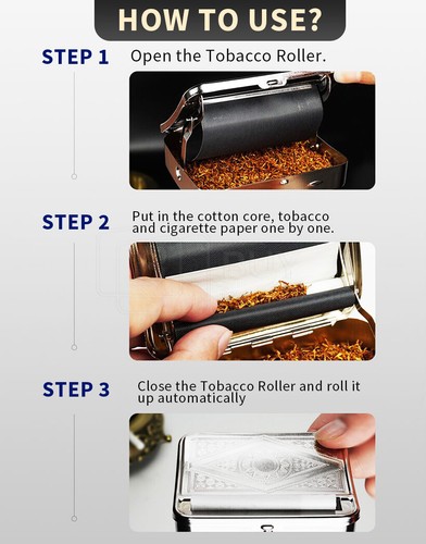 Metal Automatic Cigarette Tobacco Roller Roll Rolling Machine Box Case Tin OG - Picture 7 of 8