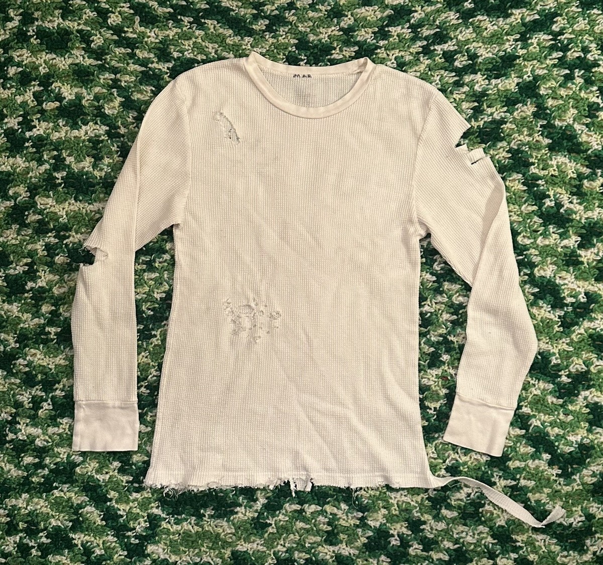 トップス VINTAGE THERMAL LONG T-SHIRT - IVORY Cut-Off Vintage