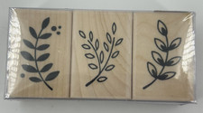NEW Hero Arts Set of 3 Branches Wood Mounted Rubber Stamp Sealed