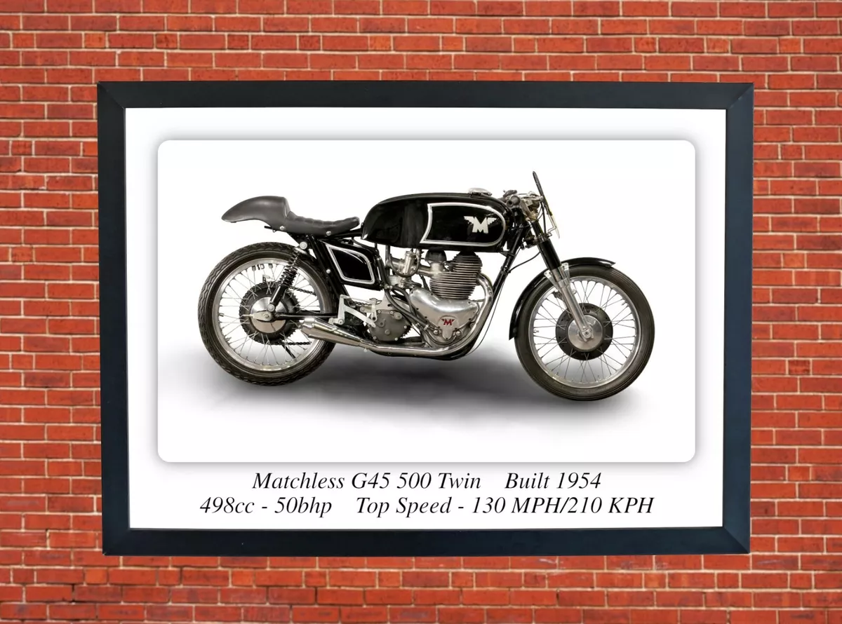 Matchless G45 500 Twin Motorcycle A3 Size Print Poster