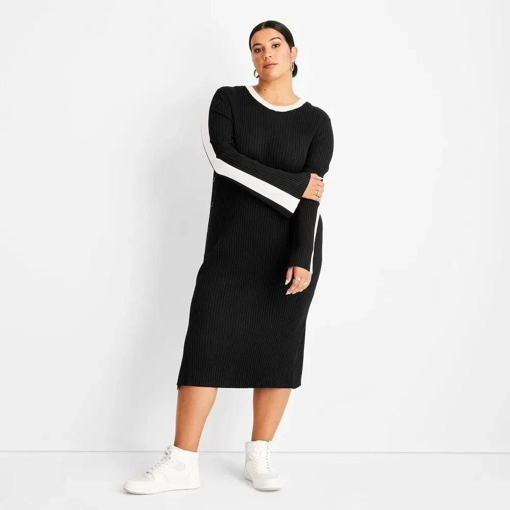 Black side hotsell button dress