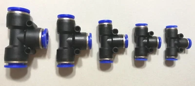 CNCTEC Pneumatik T Stück Druckluftverbinder Steckverbinder IQS 3 4 6 8 10 12mm Sets