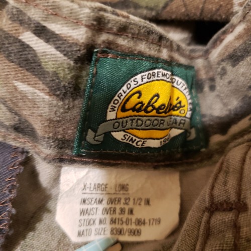 Cabelas Pants Mens XL Long Green Camo Realtree Cargo Heavy Outdoor Hunting 8415 - Picture 23 of 24
