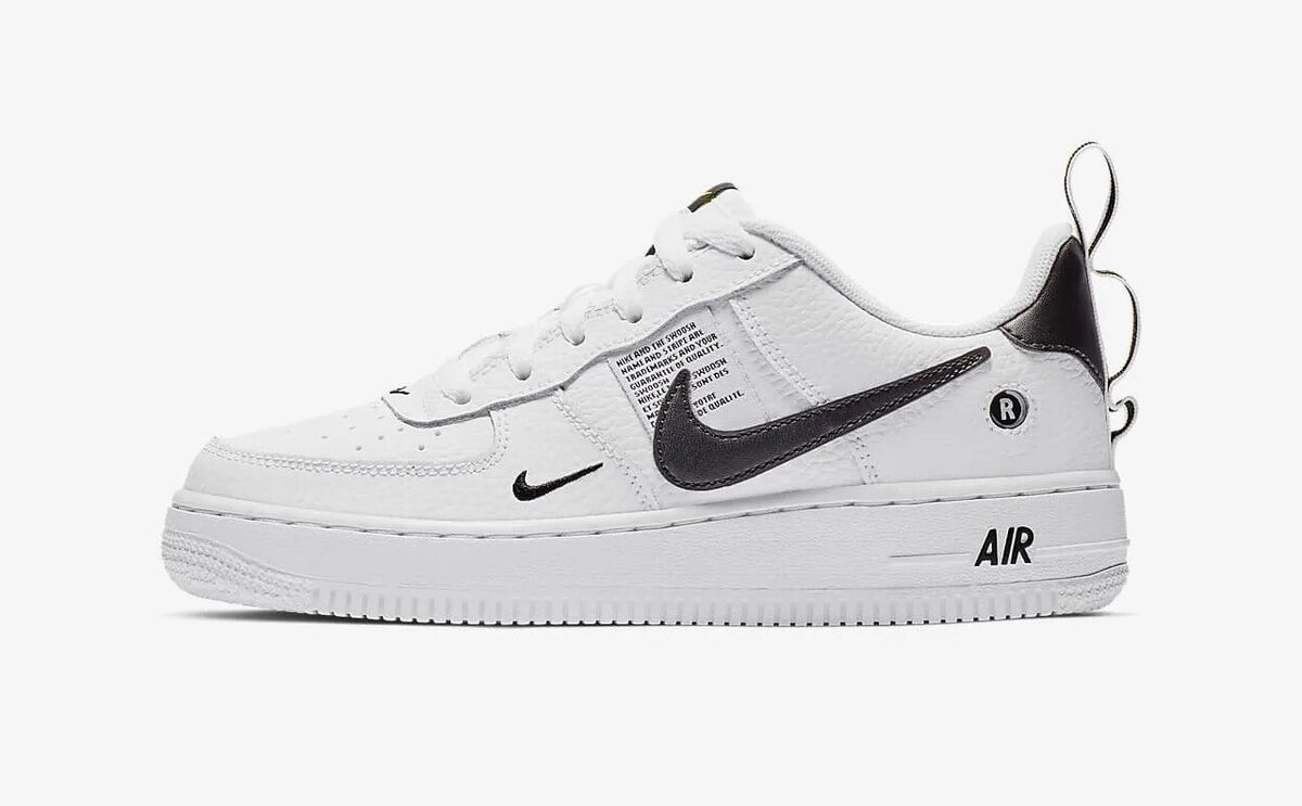 Nike Air Force 1 Low LV8 Utility White Black Shoes GS AR1708 Nike Air Force 1 Low LV8 Utility White Black Shoes GS AR1708