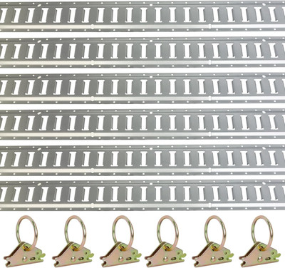 E Track Tie-Down Rail Kits, 6 Pack 5Ft Etrack Rails with Enclosed Trailer Access