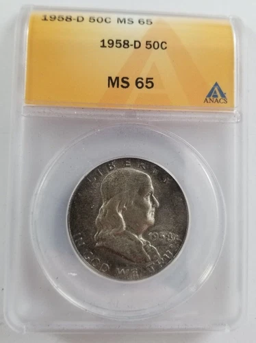 1958 D Ben Franklin Half Dollar MS 65