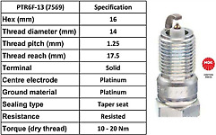 NGK PTR6F-13 Spark Plug - Picture 1 of 1