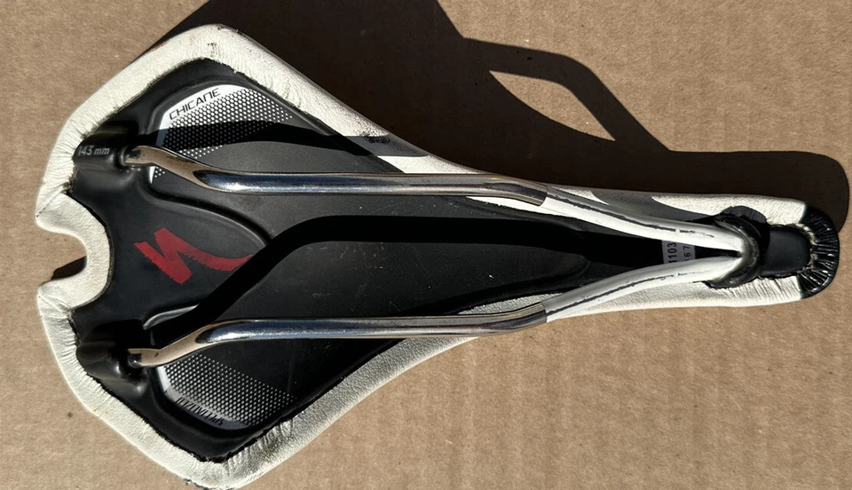 Sillín Specialized Chicane - 143 mm - Blanco - Rieles Ti huecos - USADO Foto 3 de 4