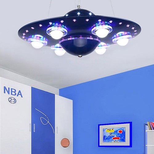 6 Lights UFO Shape Chandelier Lamp Astronomy Space Ceiling Light for Boys Room - Picture 11 of 12