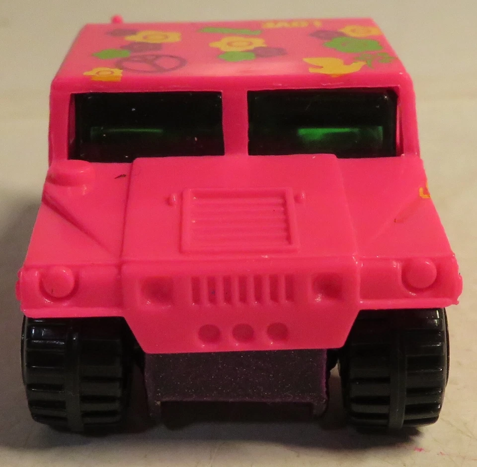 Hot Wheels ярко-розовый Hummer 1991 игрушечный автомобиль Малайзия мир цветы любовь грузовик - Изображение 3 из 4