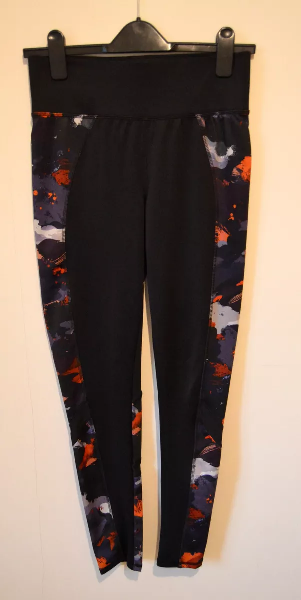 George Active Asda Size S Small Black & Multicolour Mesh Running Gym  Leggings