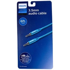 PHILIPS 3.5mm audio cable 6ft HD Audio throug...