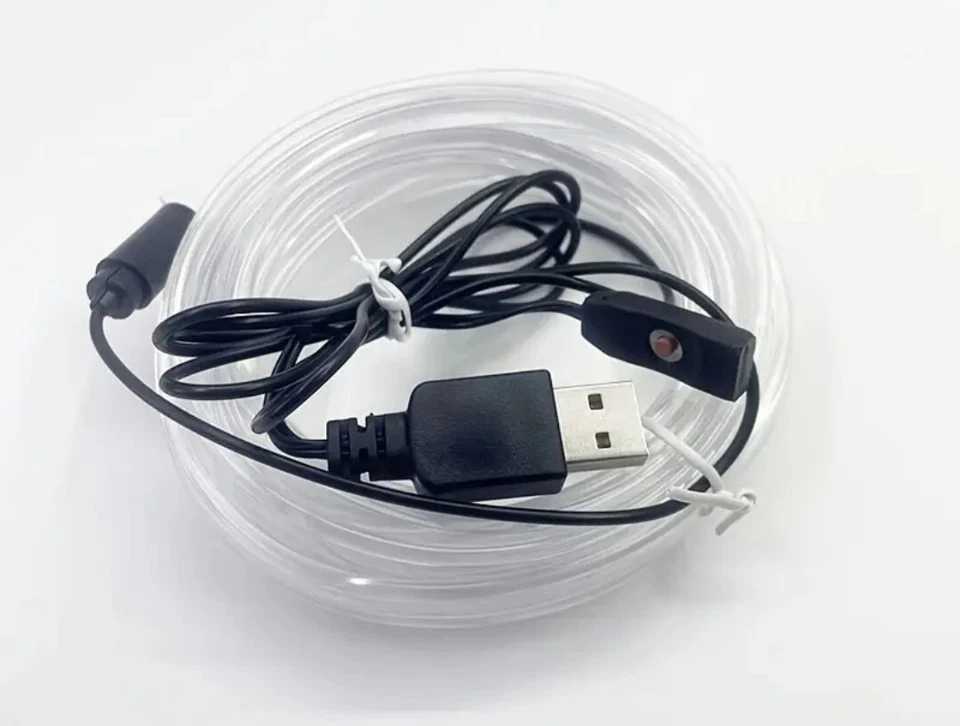 STRISCIA INTERNI AUTO 4M LED RGB LUCI NEON ATMOSFERA AMBIENTE FIBRA OTTICA USB - Immagine 2 di 4