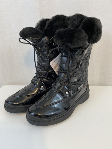 NIS NWT WOMENS BLACK SNOW BOOTS LACE-UP 