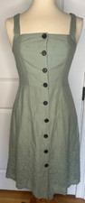 NWT Gap Green Eyelet, Size 4, Button Front Strap Mid Calf Dress