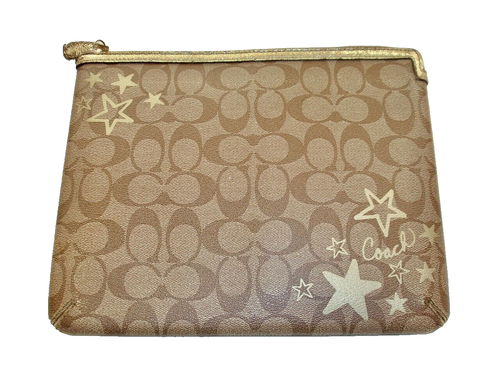 Coach Signature Tablet iPad Padded Zip Top Sleeve Bag Stars