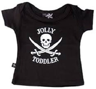 Darkside Clothing 6-12 m JOLLY TODDLER schwarz 100 % Baumwolle T-Shirt neu mit Etikett Jolly Roger