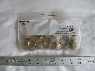 #ad 25 NEW Sioux Chief 5 8quot; Compression Nuts A 303C PB61 Sealed Bag 1 x 25pk $26.90