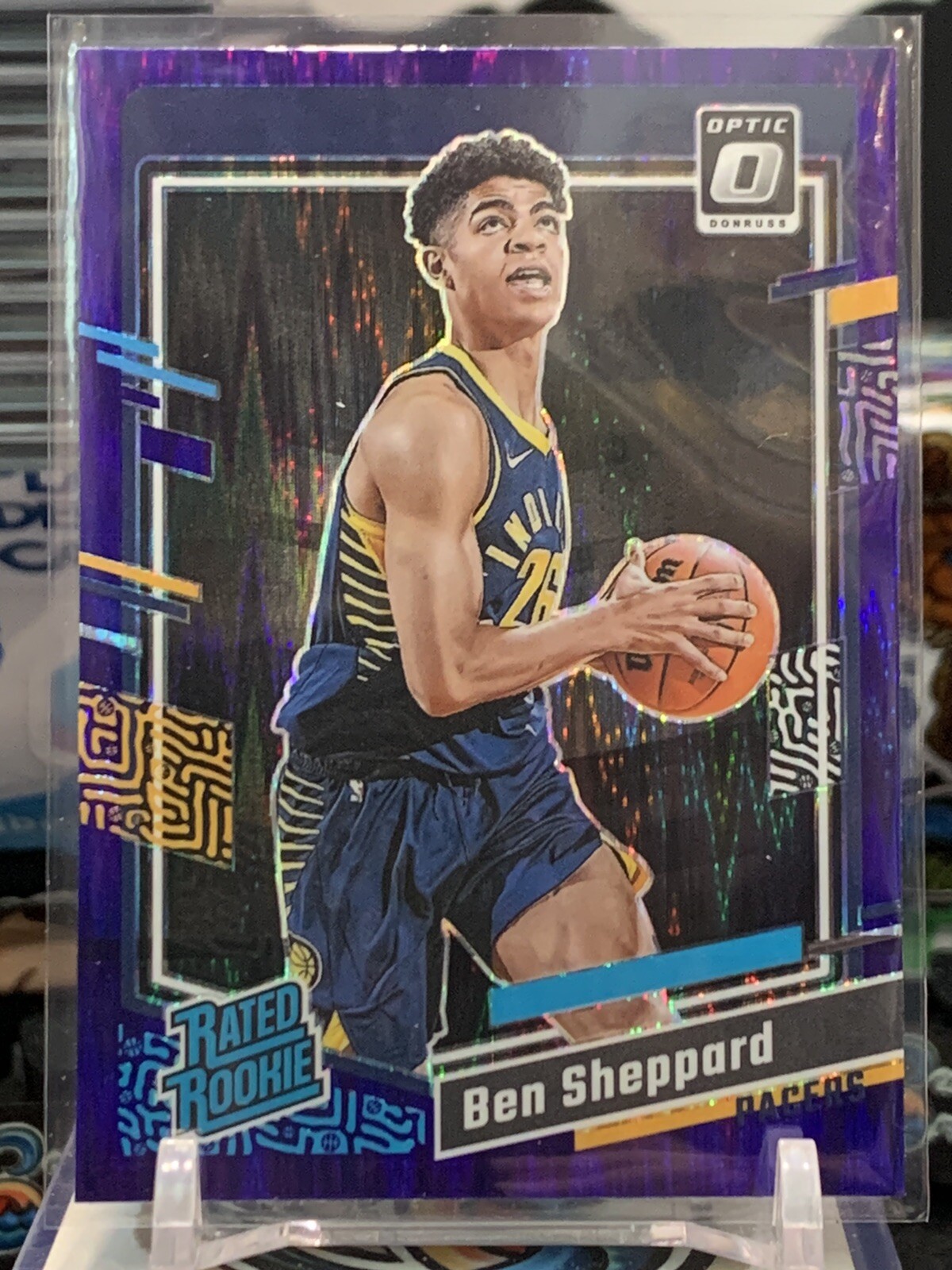 2023-24 Donruss Optic #221 Ben Sheppard Purple Shock Prizm Rated Rookie 6L