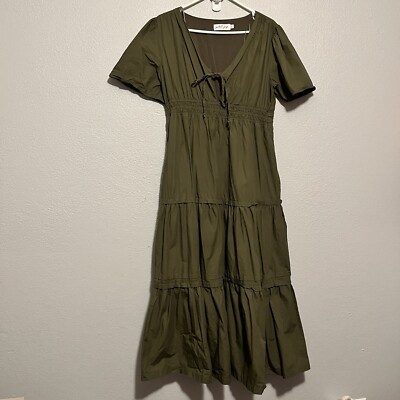 olive green tiered maxi dress Sofia Collections Women's Dress Rosali / One Size -