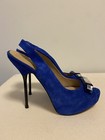 NEW ZARA PARTY COCKTAIL SLINGBACK SHOES WITH RHINESTONE DETAIL IN BLUE - Size 7 — photo 2