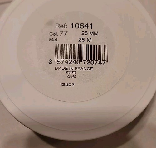 Tan, Navy Red Plaid Design Acetate ribbon 1" By 25M/82FT made in France - Picture 4 of 4
