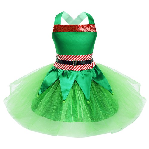 Kid Girls Christmas Costume Outfit Mesh Tutu Skirt Dress Hair Hoop Dancewear Set - Picture 14 of 30