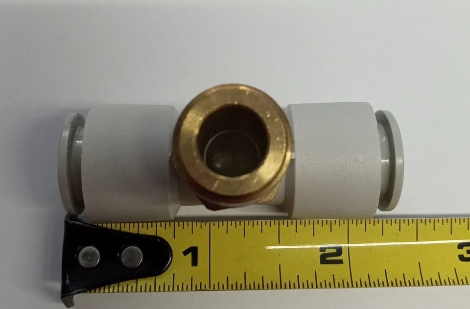 SMC KQ2T12-03S 12mmX12mmX3/8"NPT push-to-connect branch tee connector **5-pack** - Image 2 of 3