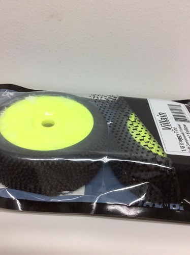 Raw Speed RC "Villain" 1/8 Pre-Mounted Buggy Tires (2) Yellow, Soft - Picture 5 of 7