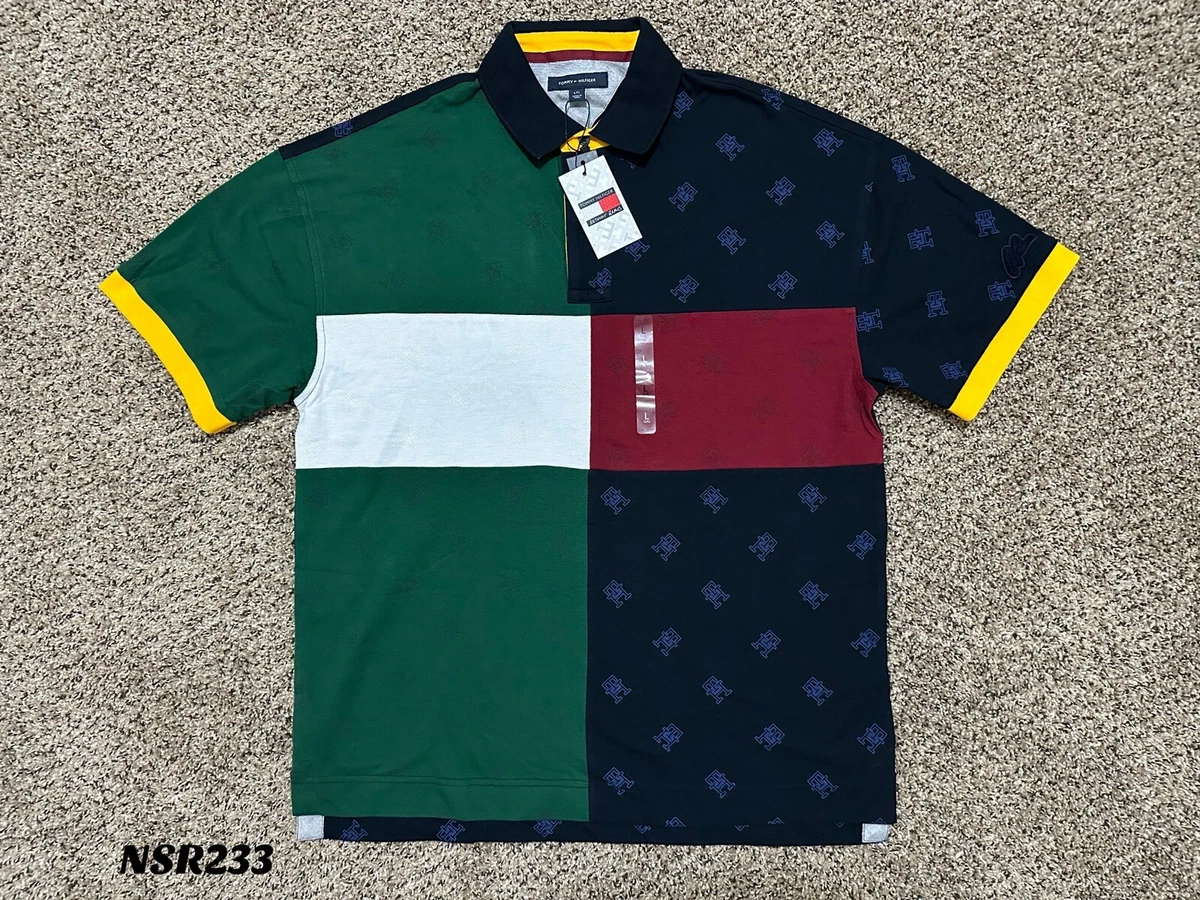 TOMMY HILFIGER x ANTHONY RAMOS RELAXED FIT MONOGRAM POLO SHIRT SIZE LARGE  NEW