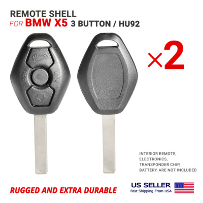 2X Remote Key Shell Case With Blade HU92 for BMW X5 3 Button High Quality