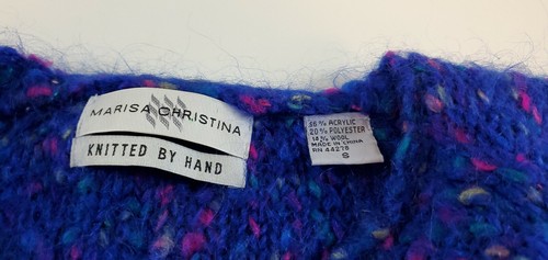 Womens Marisa Christina Sweater Cardigan Hand Knitted Small Blue - Picture 5 of 9