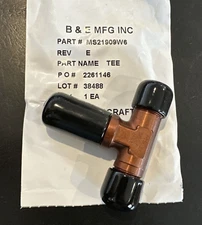 Boeing Aircraft Wesco MS21909W6 Aluminum Alloy Tee *NEW*