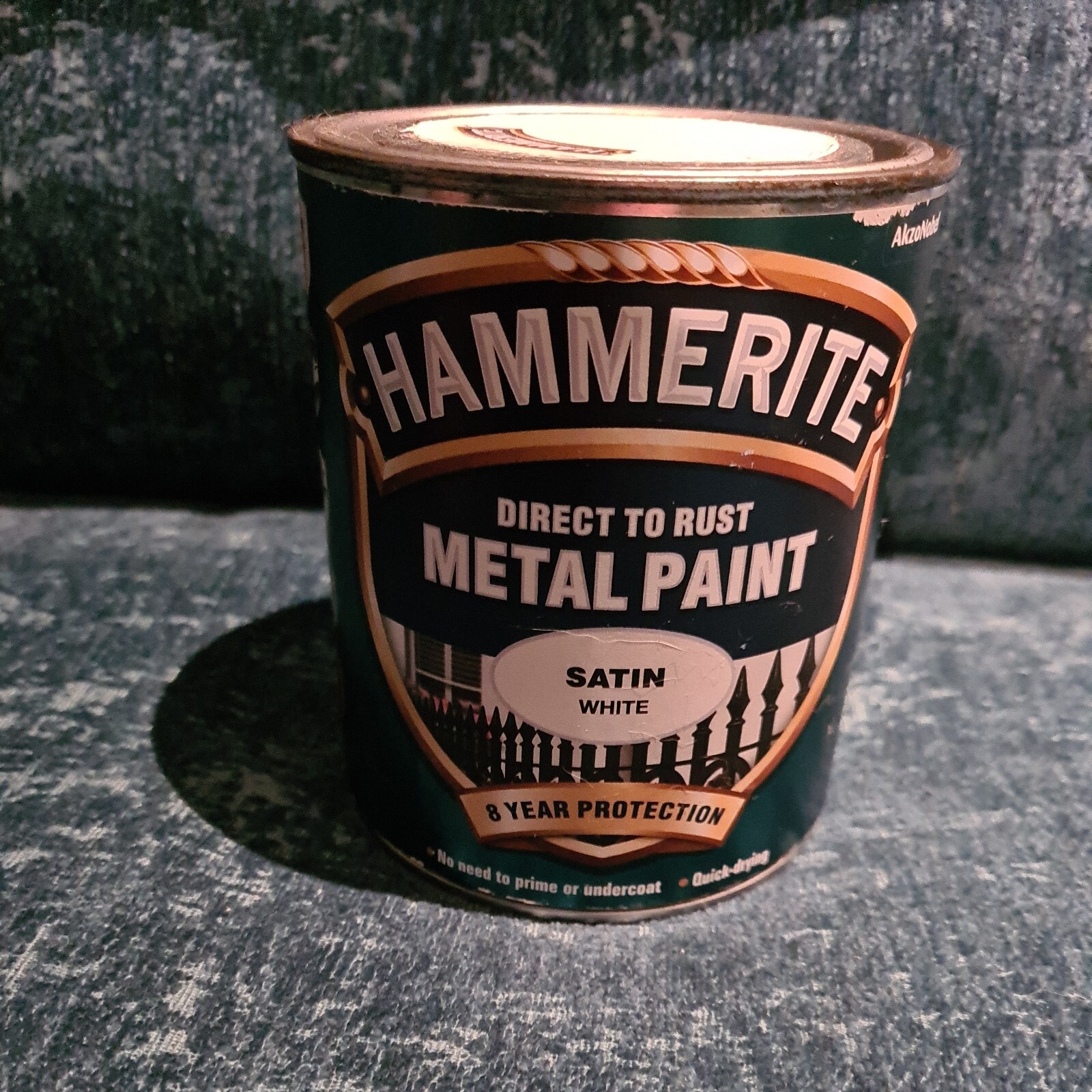 1 x 750ml tin Hammerite SATIN white direct to rust metal paint eBay