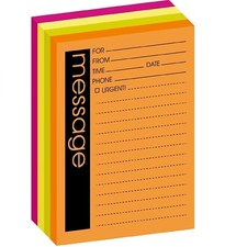 Post-it Super Sticky Message Pad, 3-7/8 x 4-7/8, Neon Lined, 4 Pads MMM76794SS 