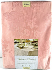 NEW OLD STOCK Home Accents Microfiber Tablecloth Garden Posey 52 X 70" PeachPink