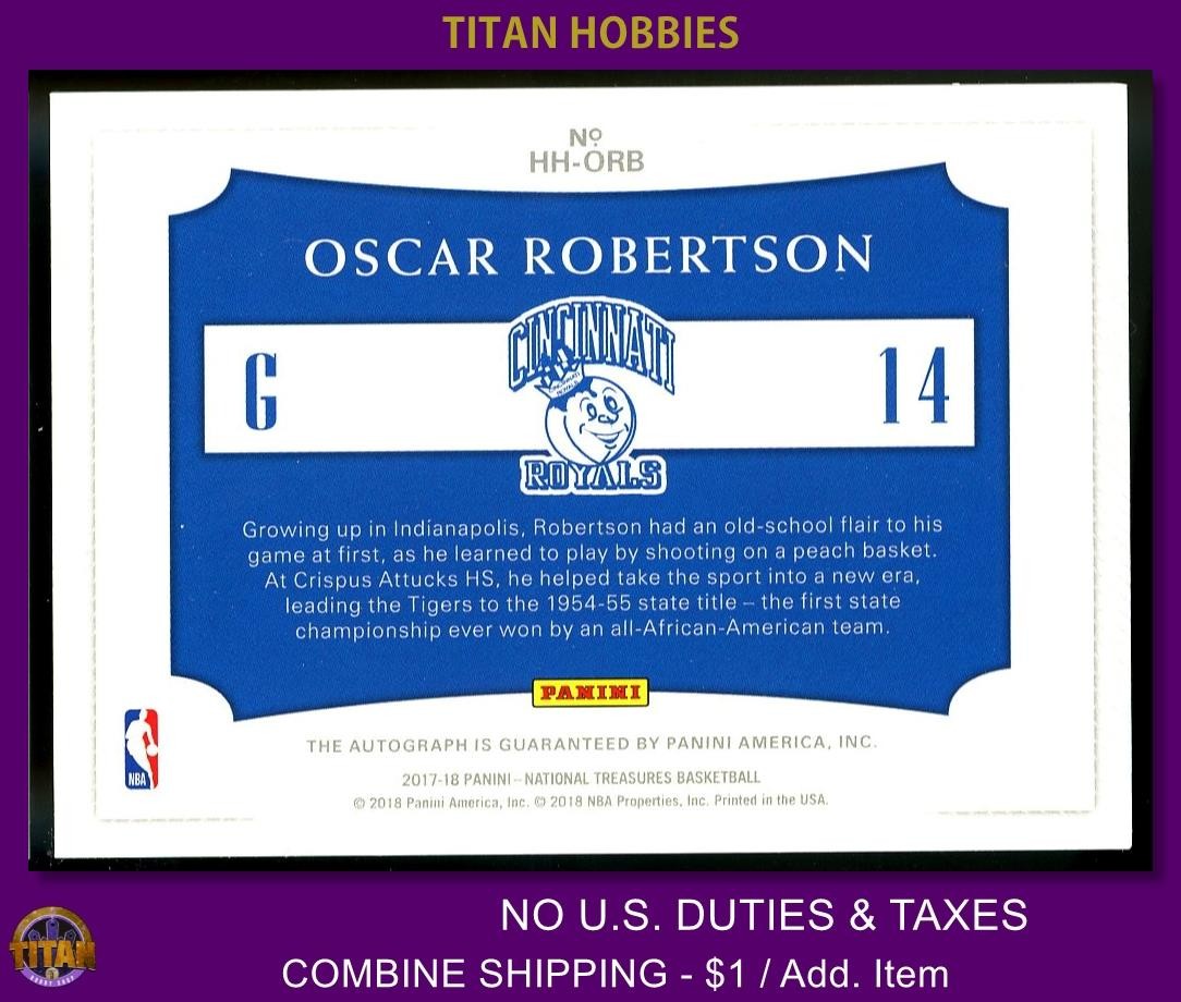 2017 National Treasures Hometown Heroes #OR Oscar Robertson AUTO /35 view 2